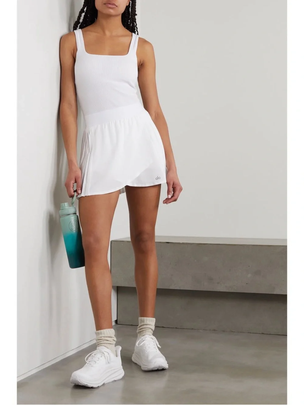ALO Aces Wrap-Effect Pleated Stretch Tennis Skirt